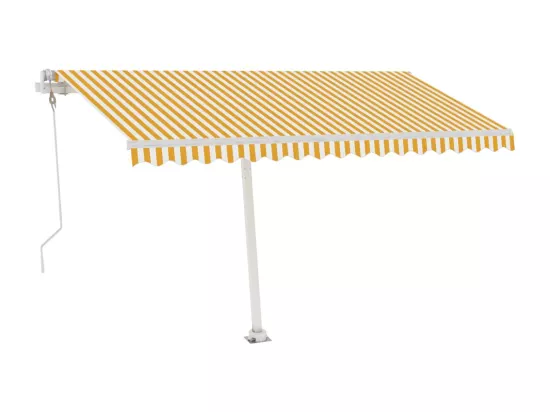 Auvent automatique capteur de vent/LED 400x300cm Jaune et blanc