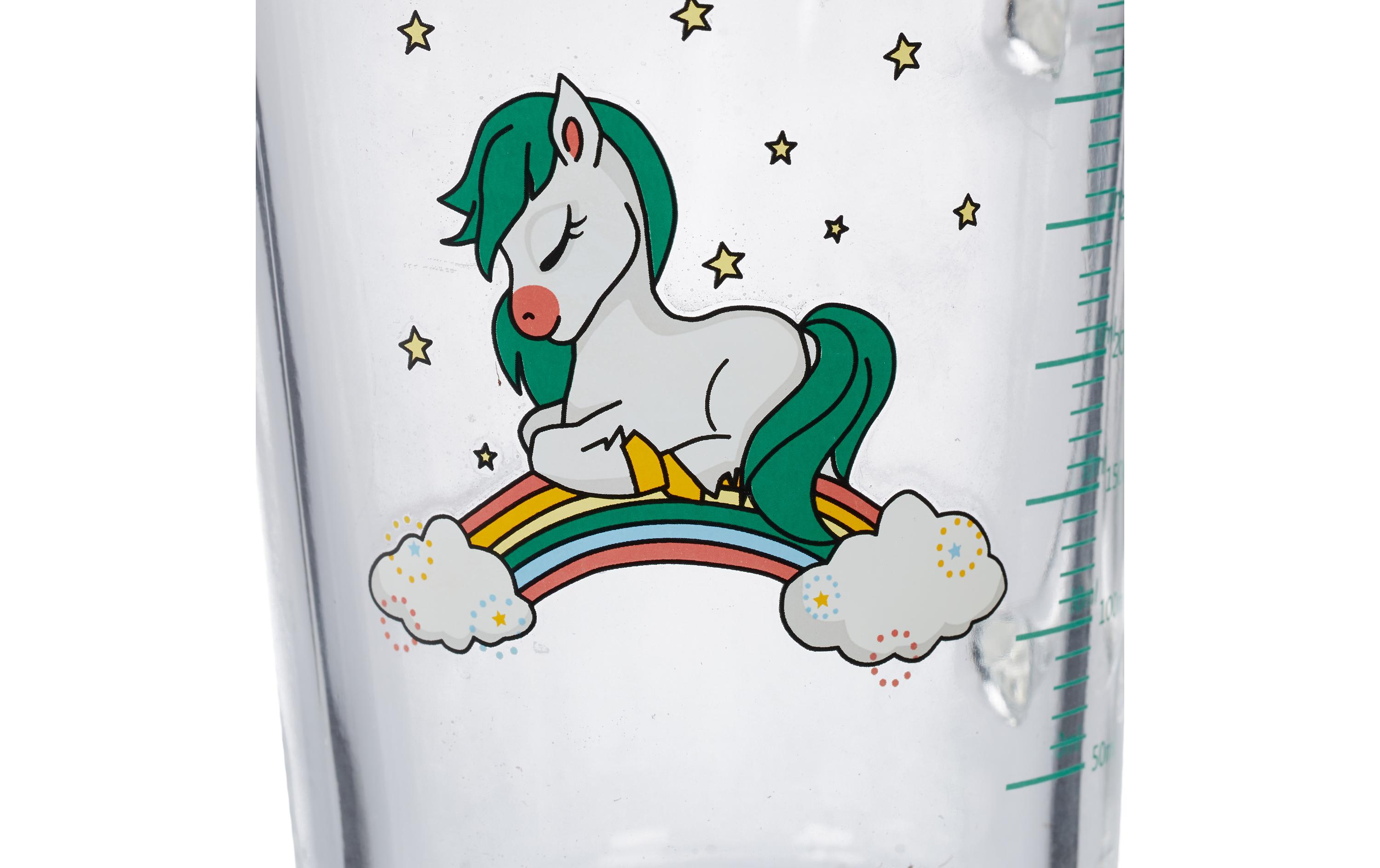 Kindertrinkglas 2 Stück, PferdemotivGlas mit Deckel und Strohhalm