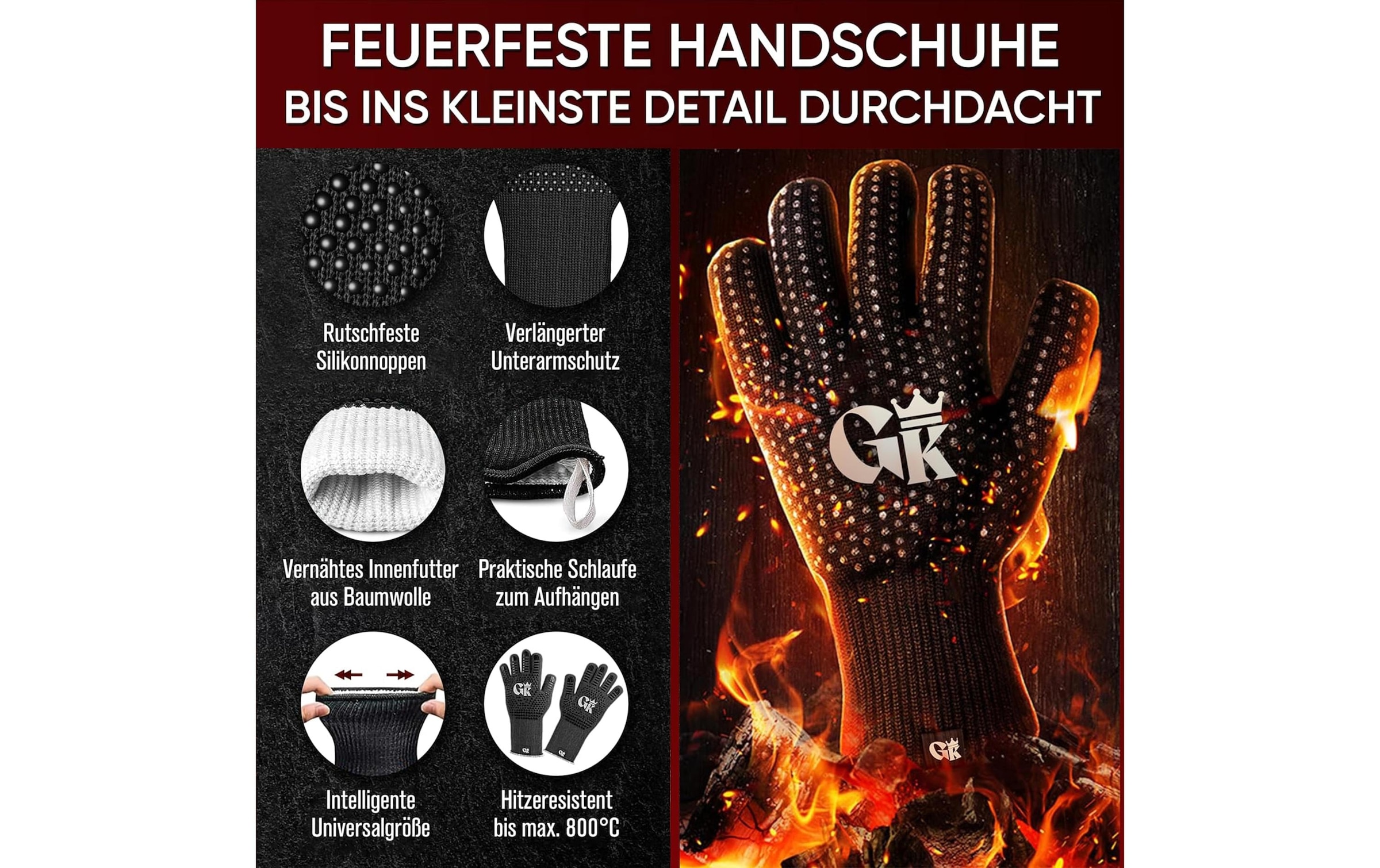 Wok »Gusskoenig Gusseisen-Wok mit Ringreiniger und Handschuhen« Gusseisen