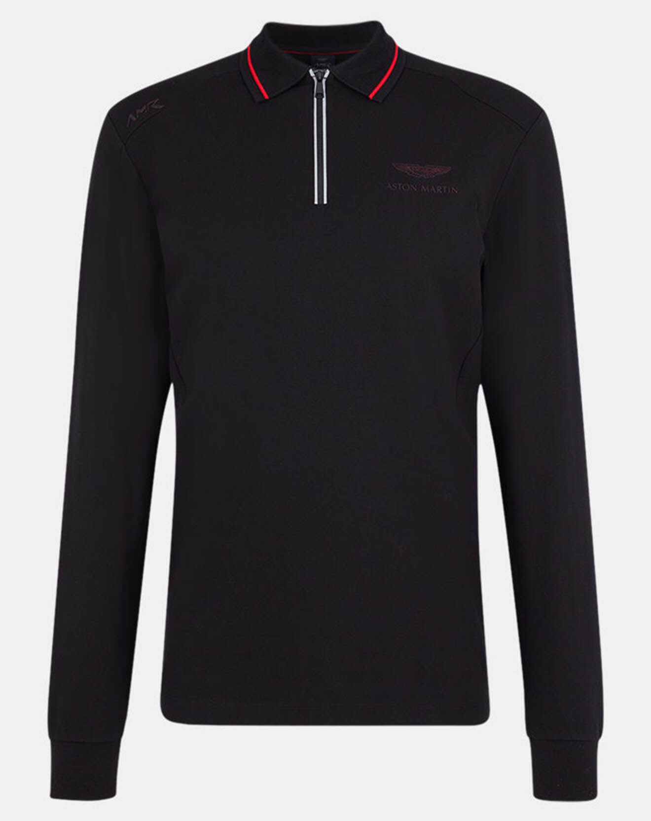 Hackett London Polo Classic Fit Aston Martin Racing col zippé noir