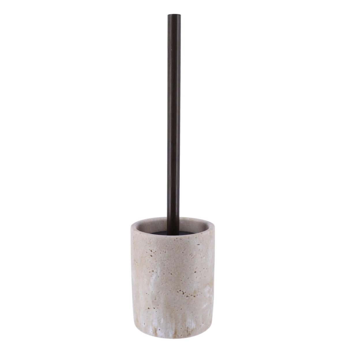 BROSSE WC POLYRESINE FACON TRAVERTIN NATUREL