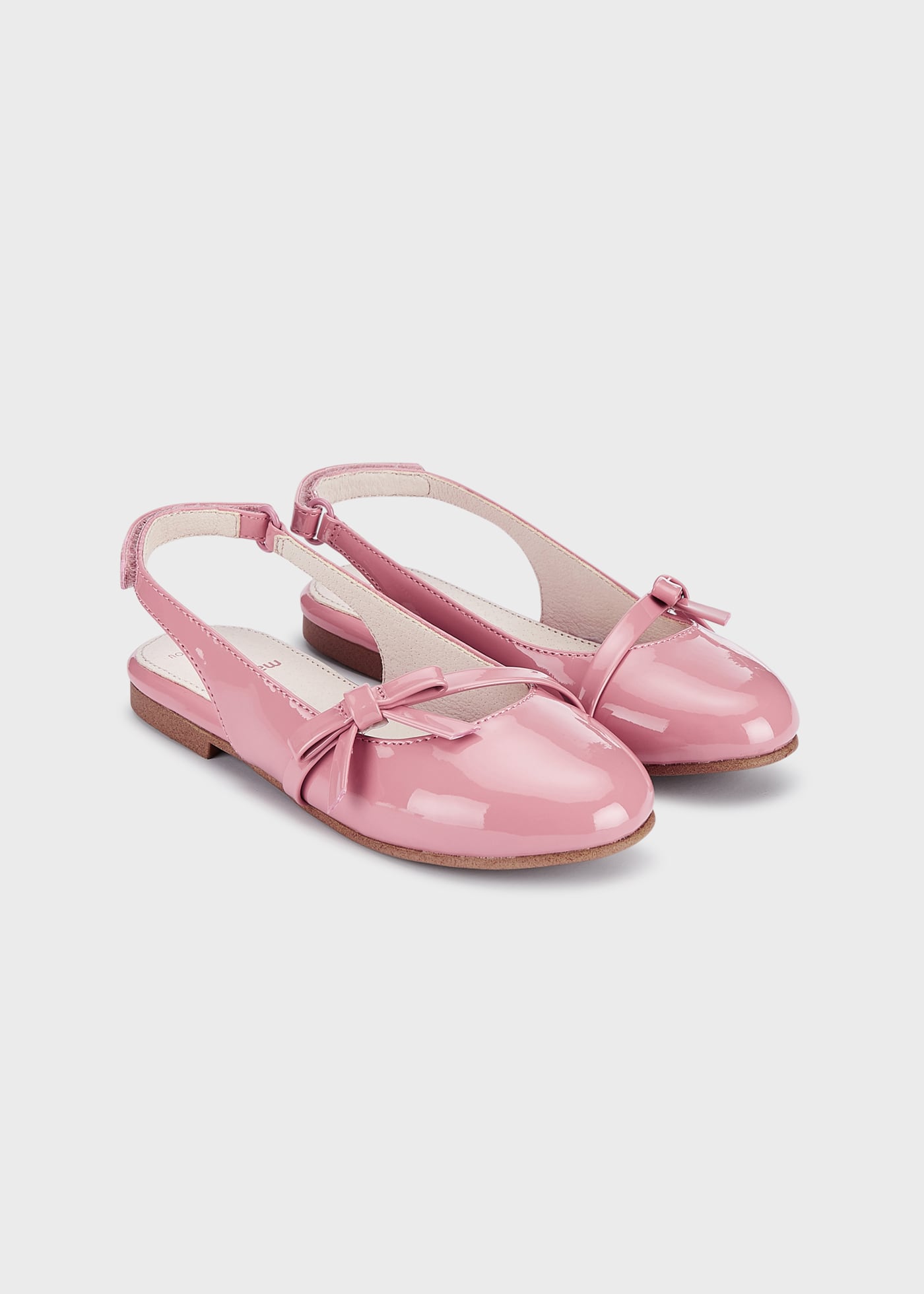 Sapatilha bailarina sem calcanhar com fecho de velcro para meninas
