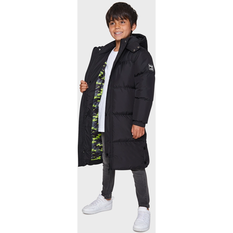 Threadboys Mantel Long Line Puffer Black