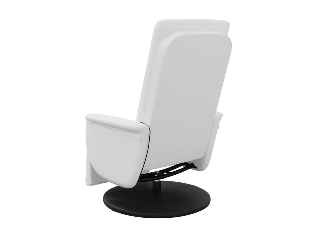 Fauteuil inclinable de massage repose-pieds blanc similicuir