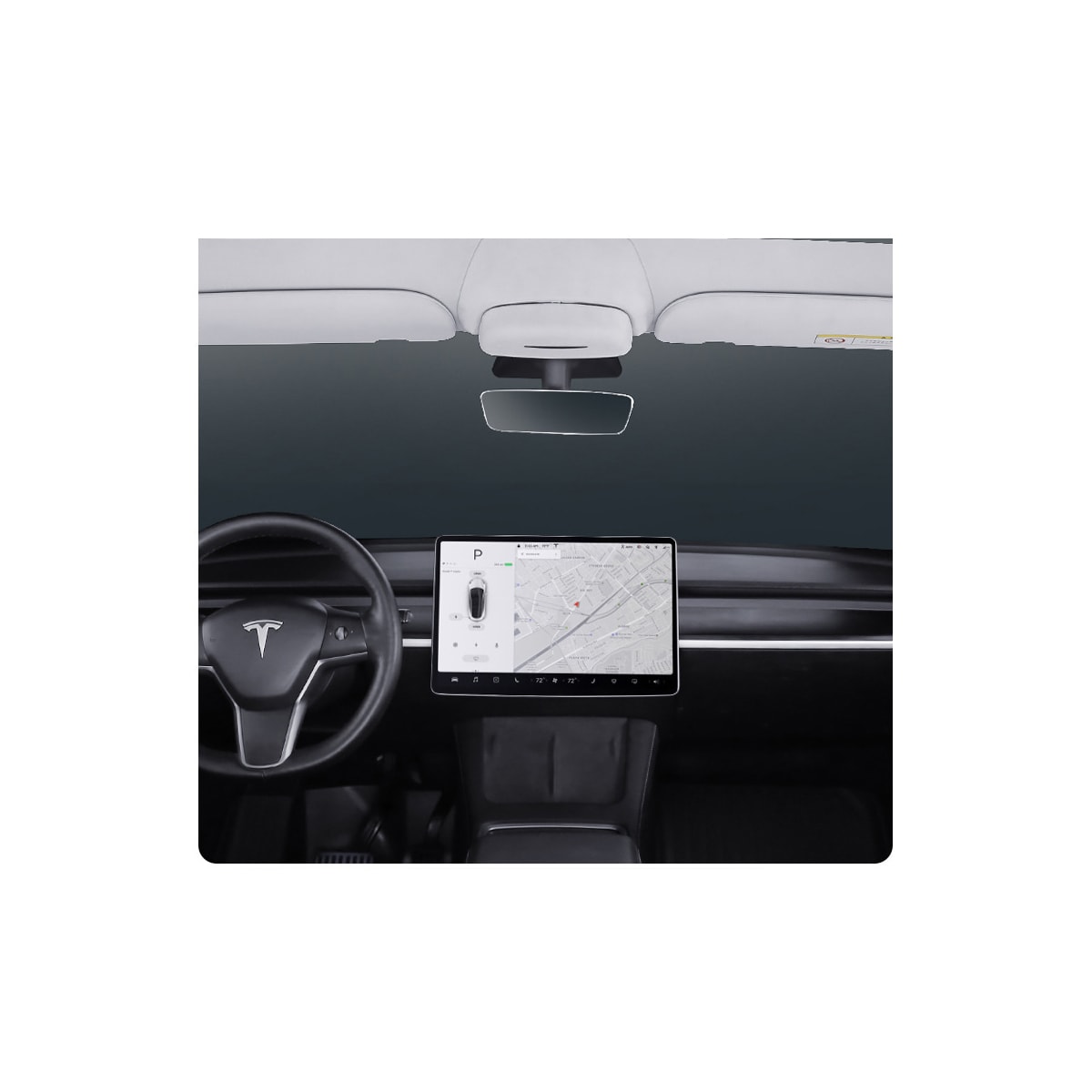 Bilbrilleboks Bilsolskjerm Solbriller Veskeholderklips for Tesla Modell B S Model B