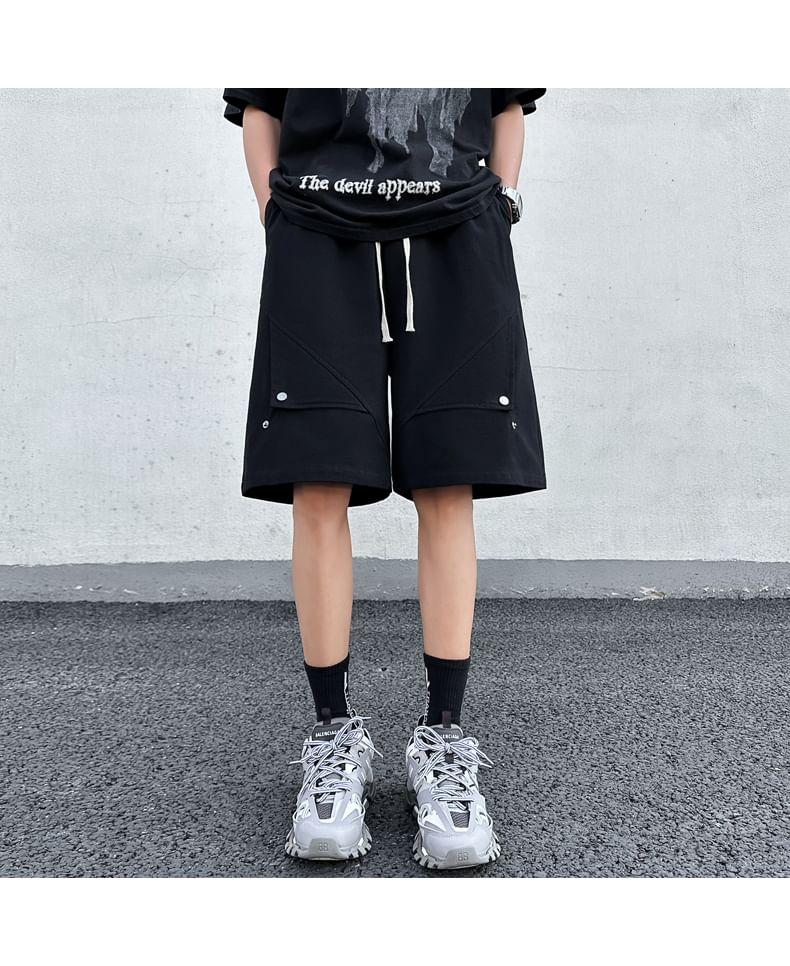 Kimeya - Shorts met trekkoord in de taille en effen paneel