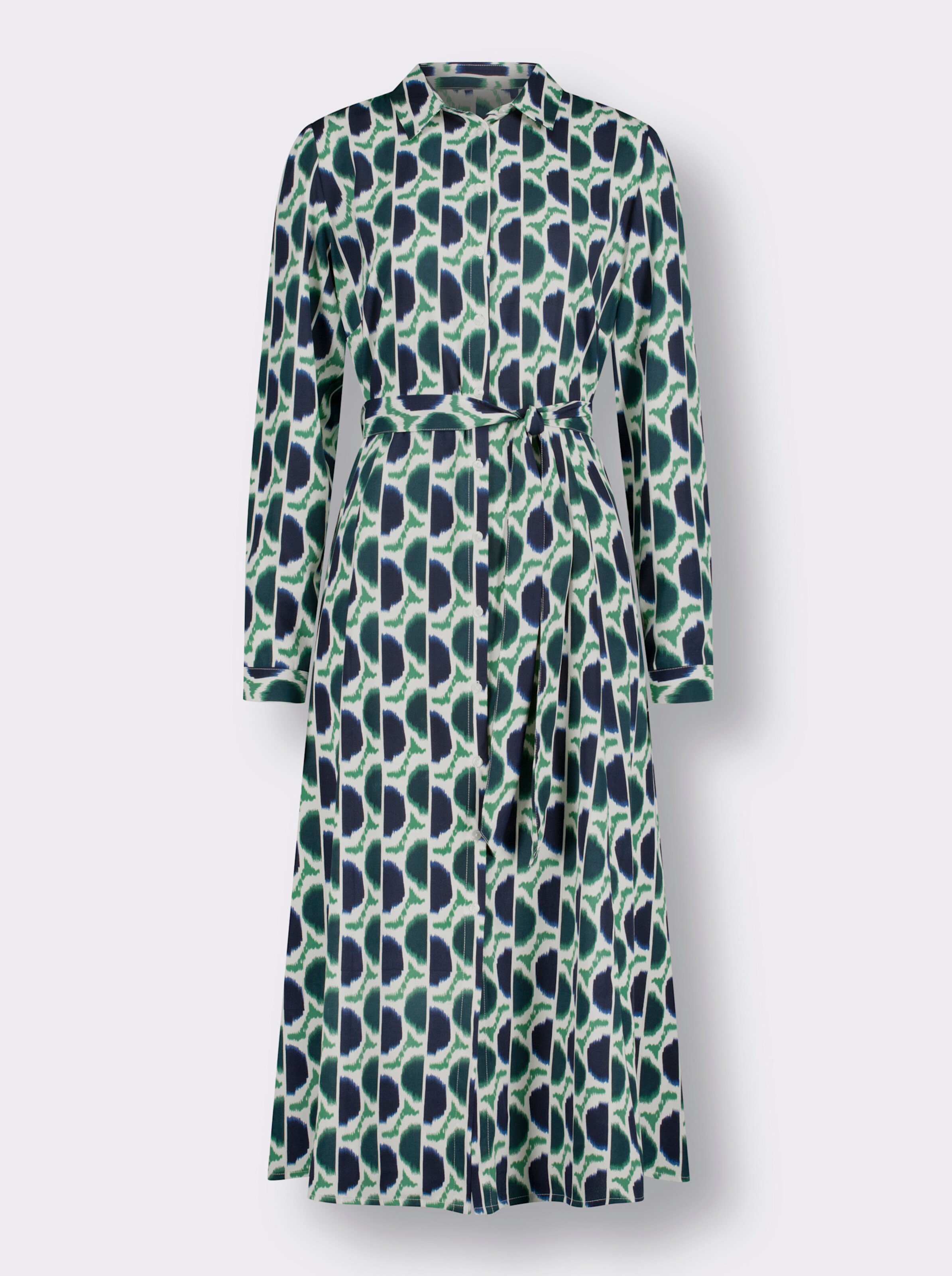 Hemdblusenkleid mit Bindegürtel