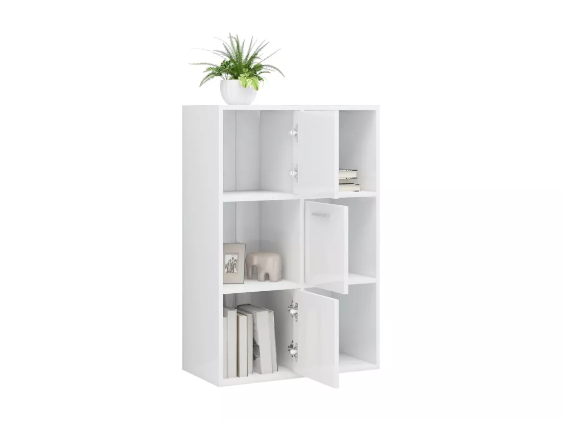 Armoire de rangement Blanc brillant Bois d’ingénierie