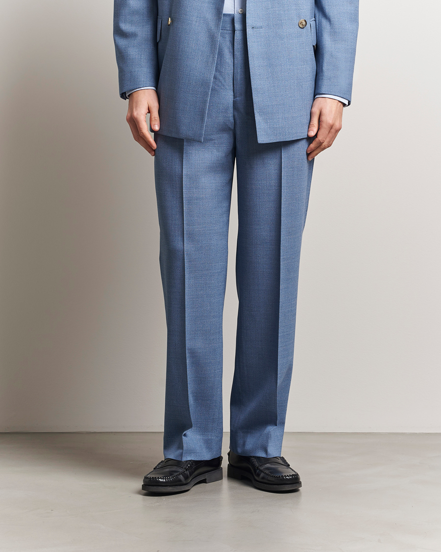 GANT Mouline Wool Suit Trousers Salty Sea