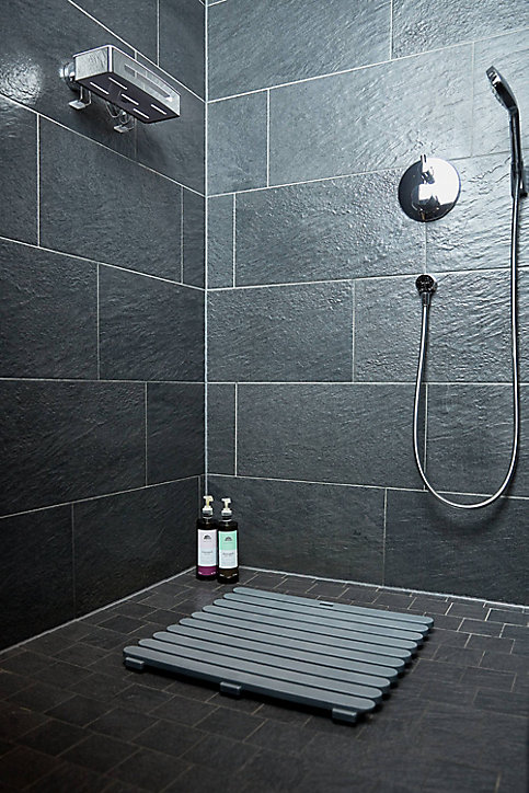Caillebotis de douche gris 55 x 55 cm