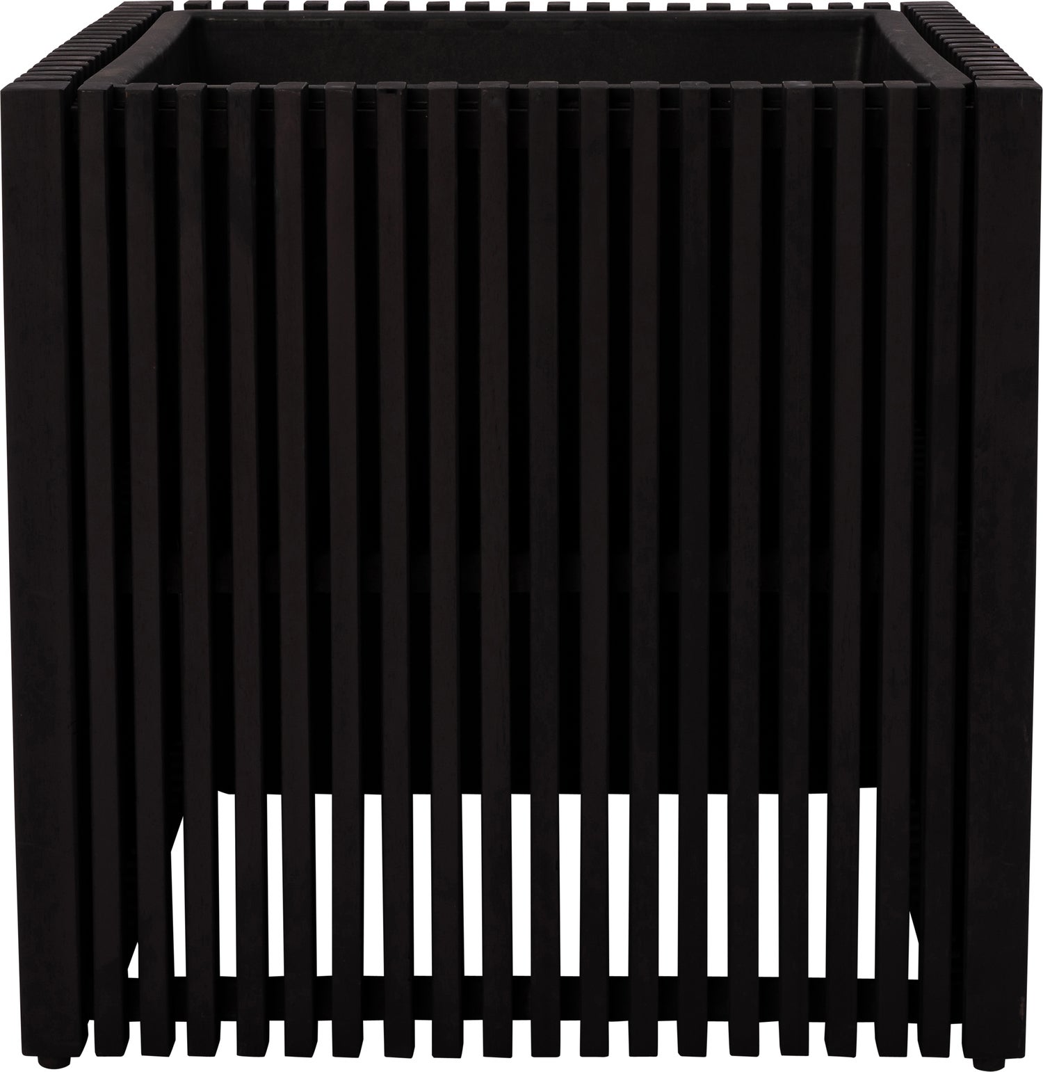 Intratuin bloempot op poten Latten zwart 51 x 51 x 50 cm