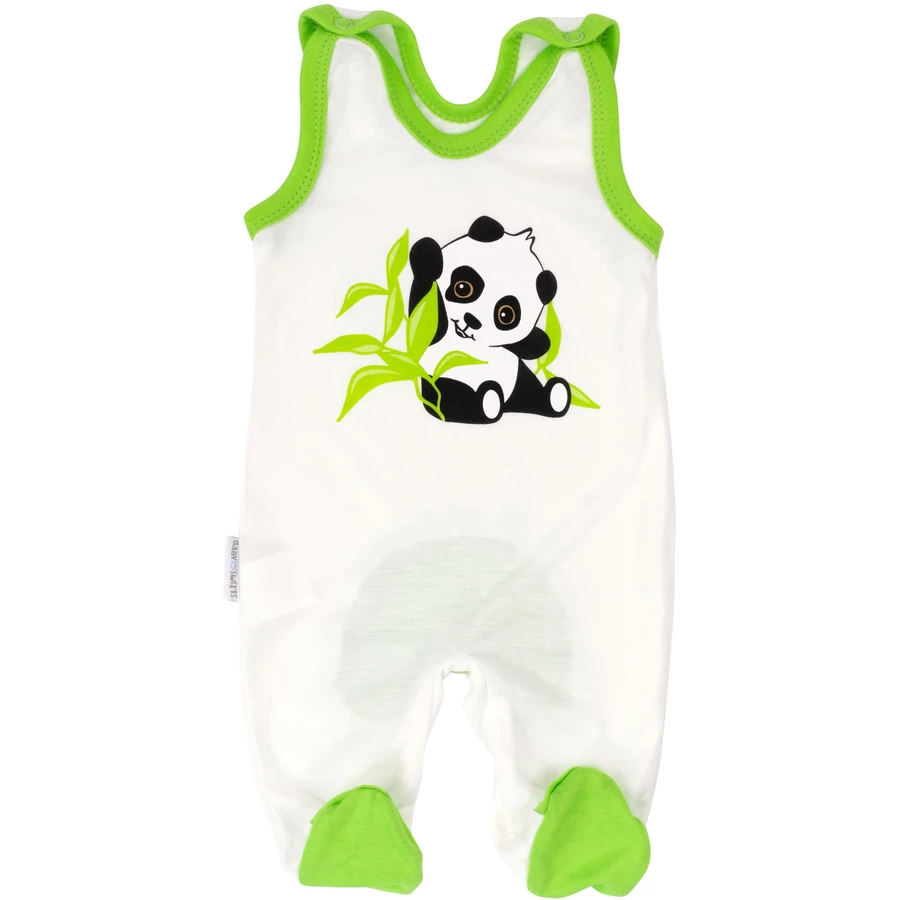 Baby Sweets 3tlg Set Strampler + Shirt + Mütze Happy Panda grün weiß