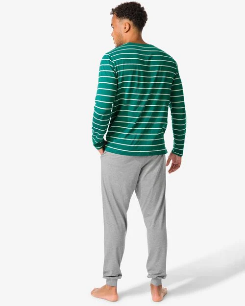pyjama homme rayé vert foncé