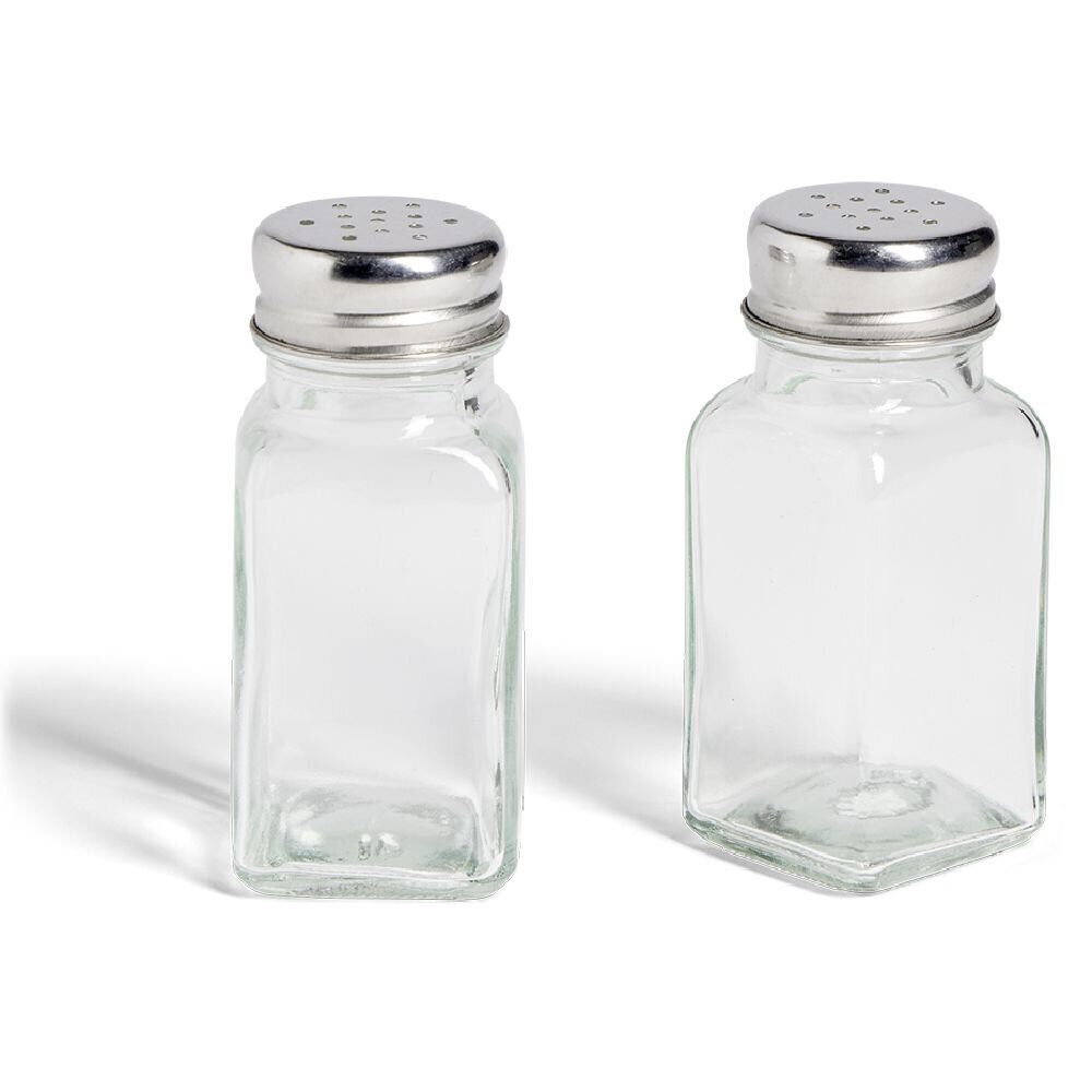 Salière et poivrière en verre