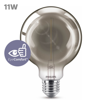 Philips LED globe E27 15W filament smoky niet dimbaar