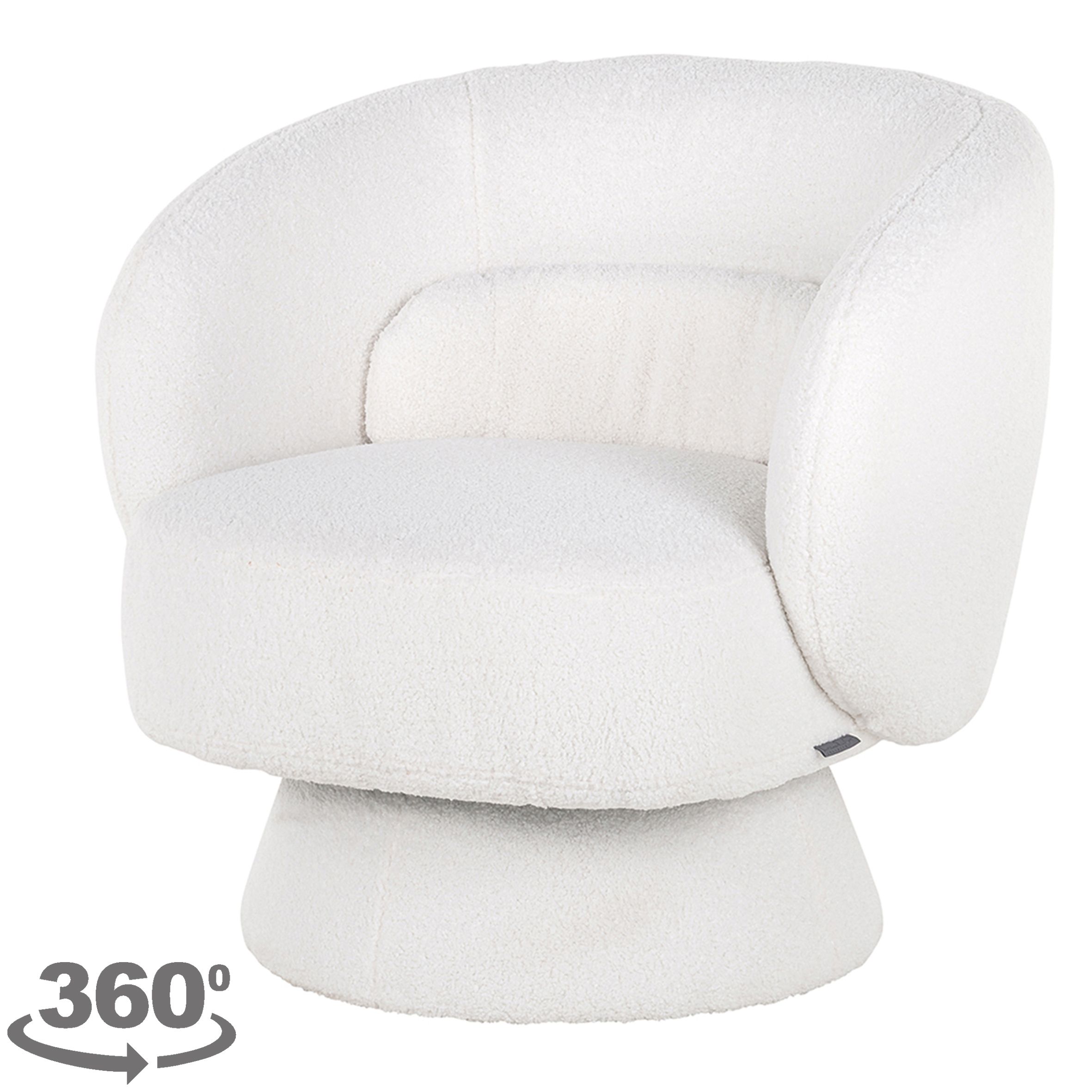 Draaifauteuil 211089 White Furry  Senna B79 x D75 x H76 cm