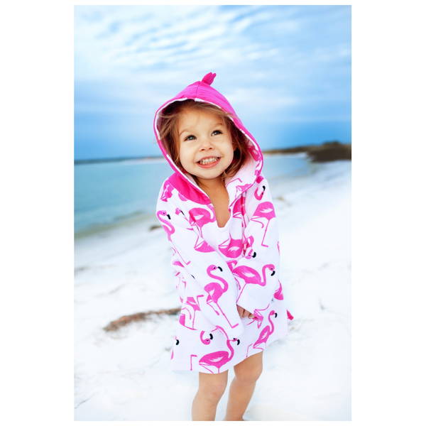 ZoocchiniZoocchini   Babies Cover Up Poncho Flamingo 0-12M
