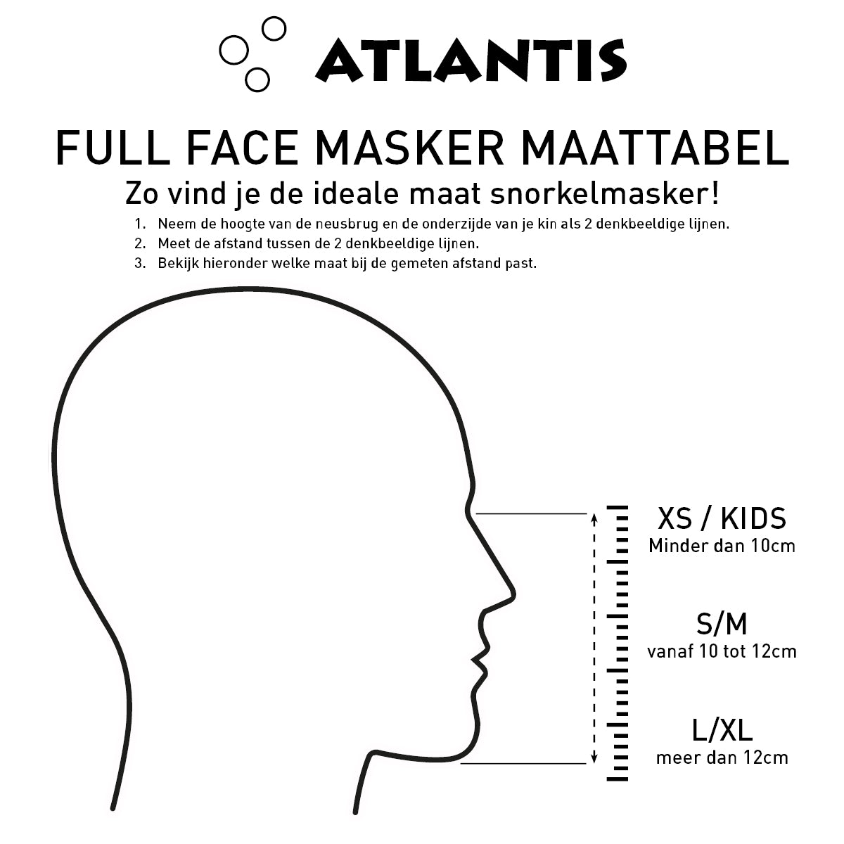 Atlantis 2.0 Wit S/M Volwassenen Snorkelmasker - Blue