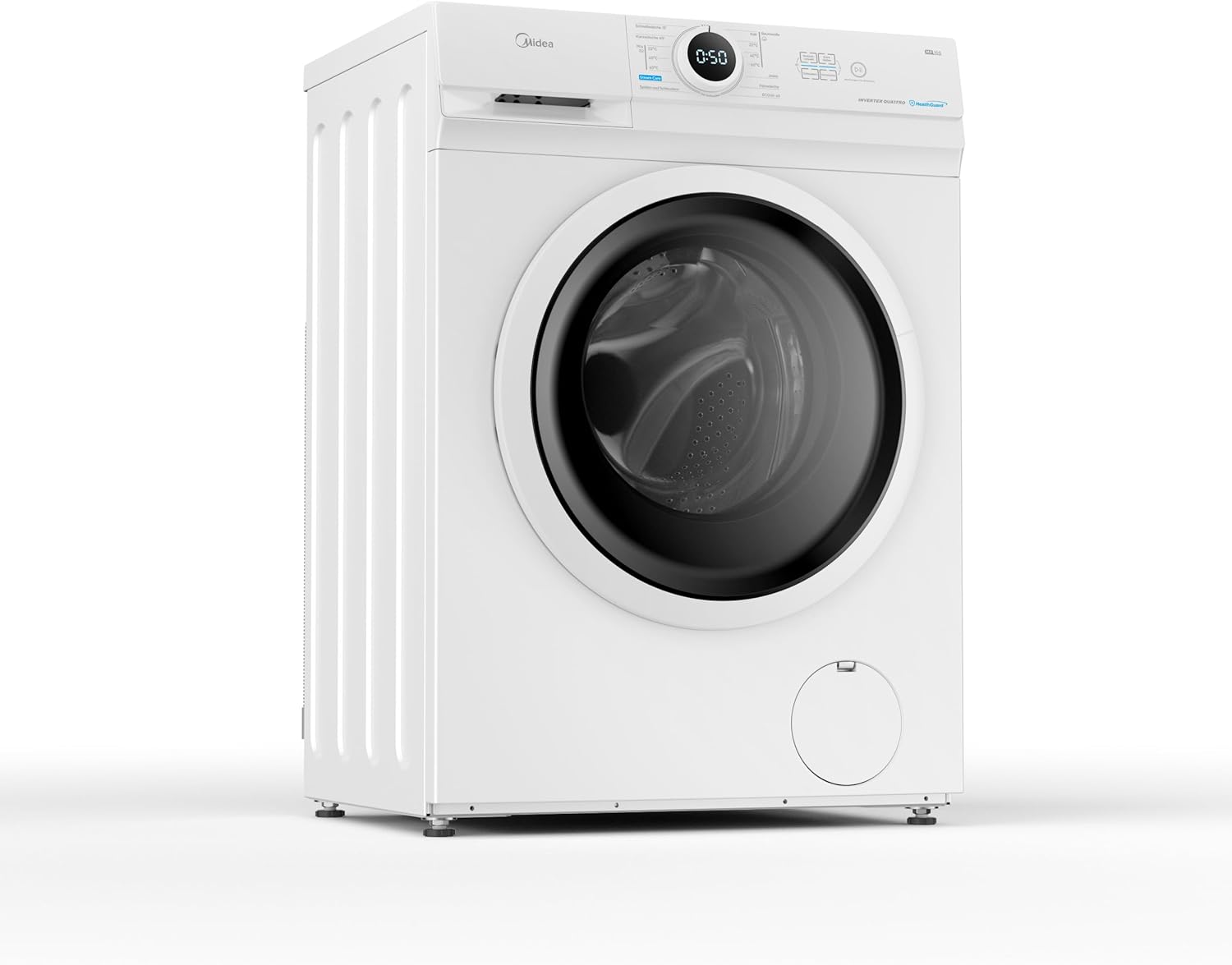 Midea MF10EW70BA10 Waschmaschine / 7kg / 1400 U/Min/EEK A-10%/Inverter Quattro Motor/Dampffunktion/Grosse Trommel/Nachlegefunktion/Kindersicherung/AquaStop, Weiß
