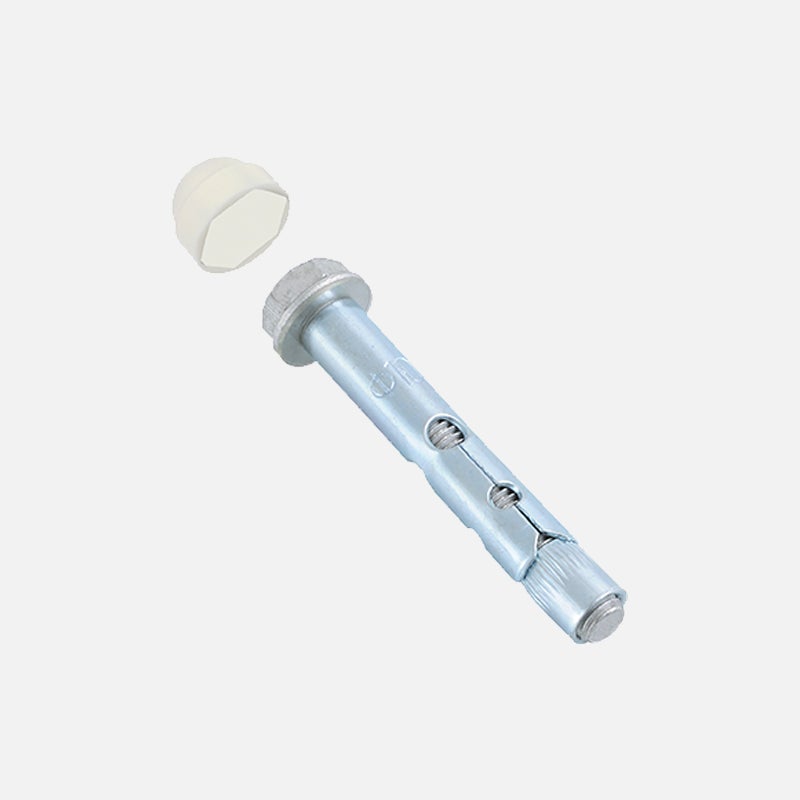 Ankers voor bevestiging aan betonvloeren Ø10x70mm (set van 4) - Wit