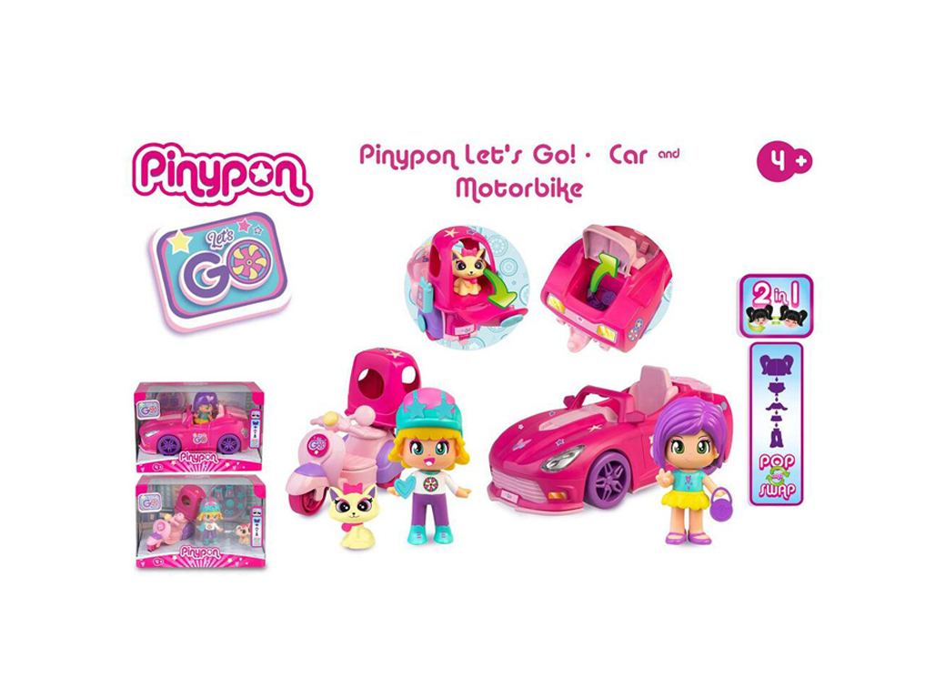 LET'S GO CARRO OU MOTO PINYPON MODELOS SORTIDOS