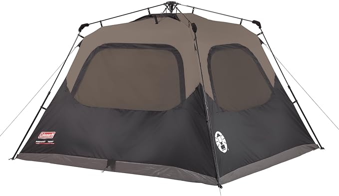 Coleman Camping Tent with Instant Setup, 4/6/8/10 Person Weatherproof Tent with WeatherTec Technology, Double-Thick Fabric, and Included Carry Bag, Sets Up in 60 Seconds