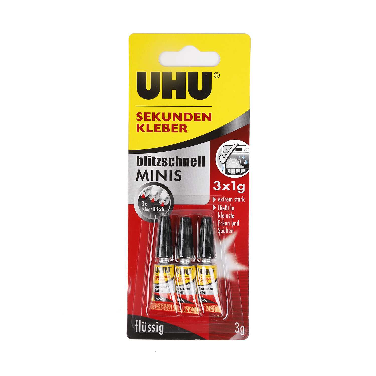 UHU Minis Sekundenkleber flüssig 3x 1g
