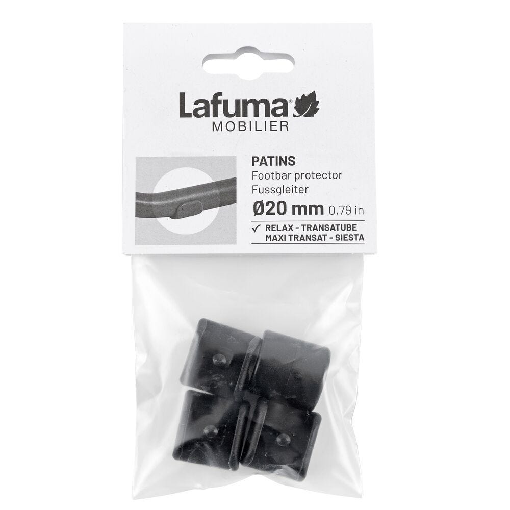 Set Bodenschoner - Ø 20 mm (x4) Relax, Transats, Siesta Polymer Schwarz Noir