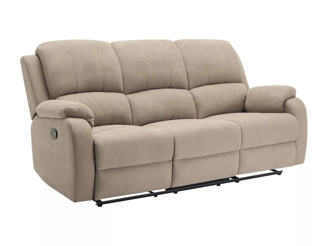Canapé 3 places et fauteuil relax en microfibre taupe BRODY