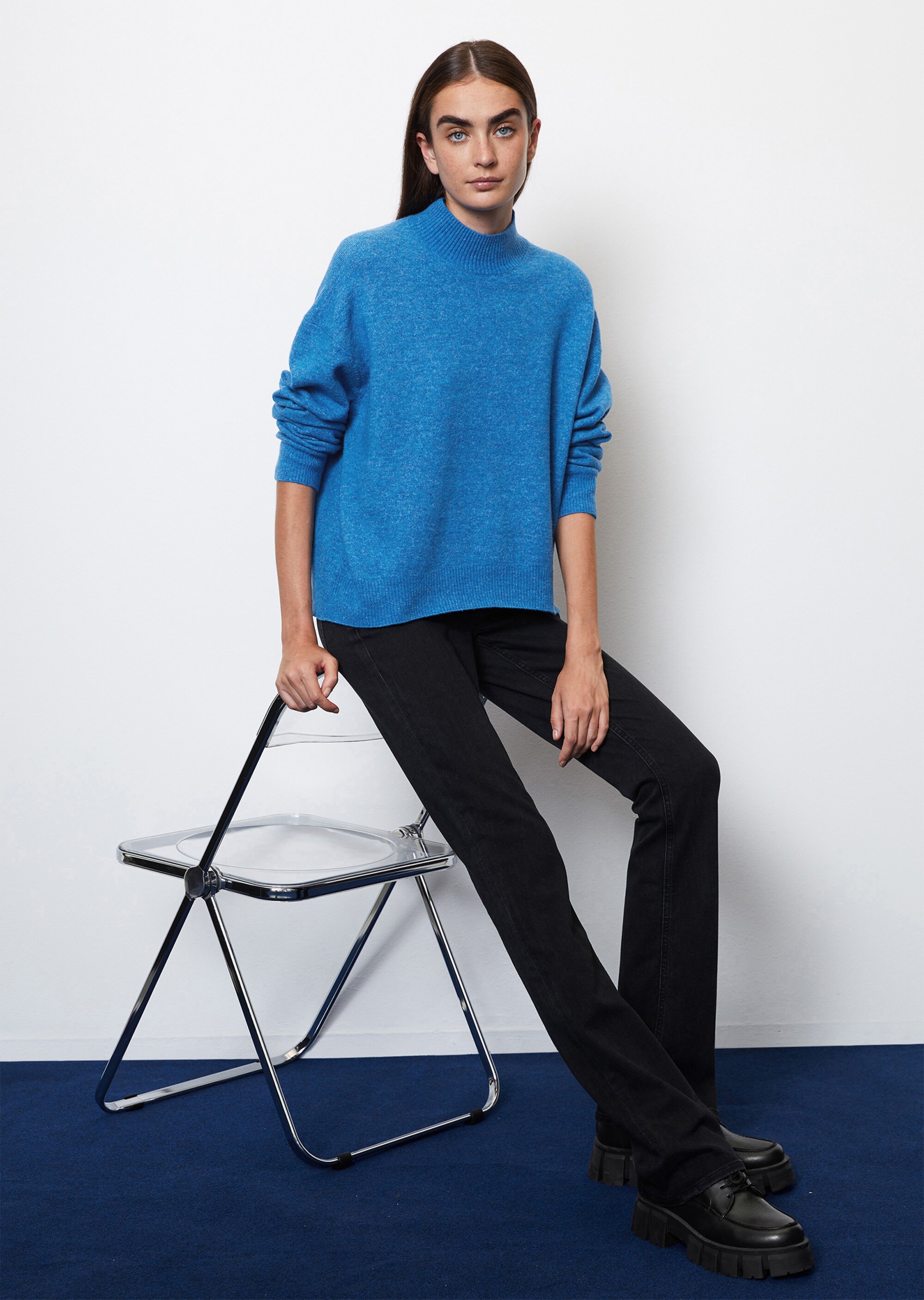 Strickpullover regularaus softem Schurwolle-Mix