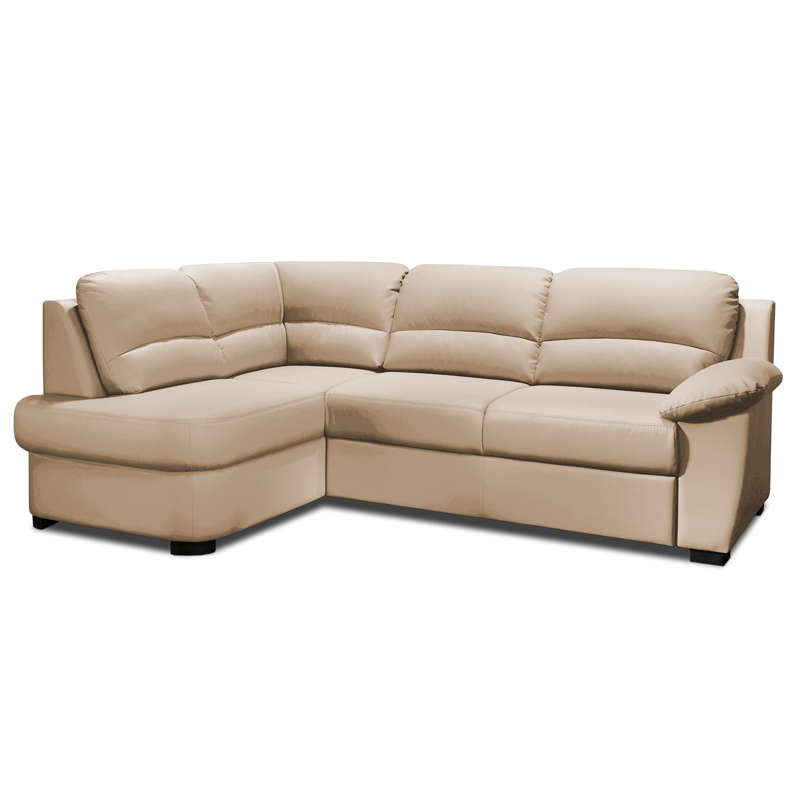 Ecksofa - biscuit - Kunstleder - Basismodell - Ottomane links