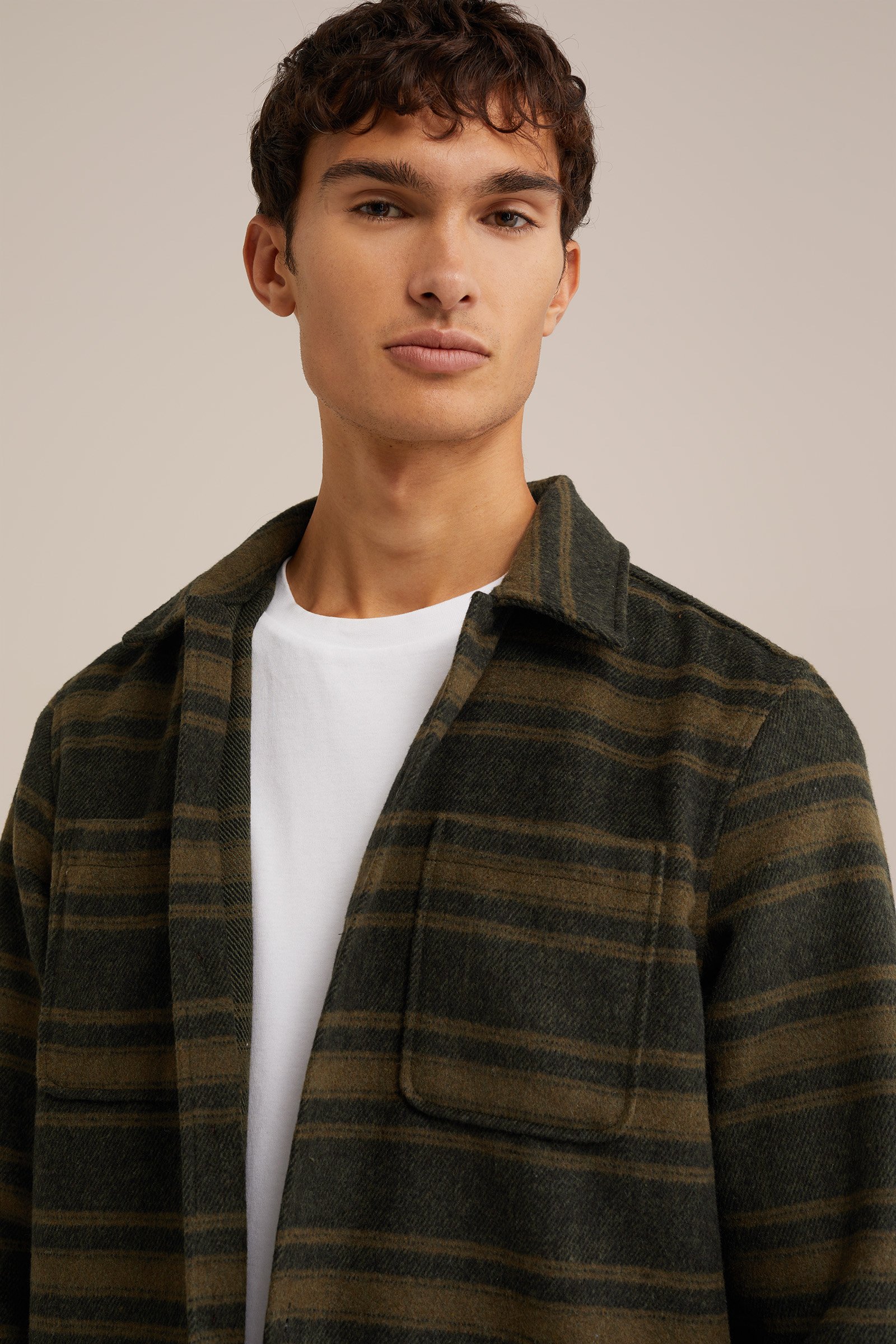 overshirt met dessin WE Fashion Legergroen