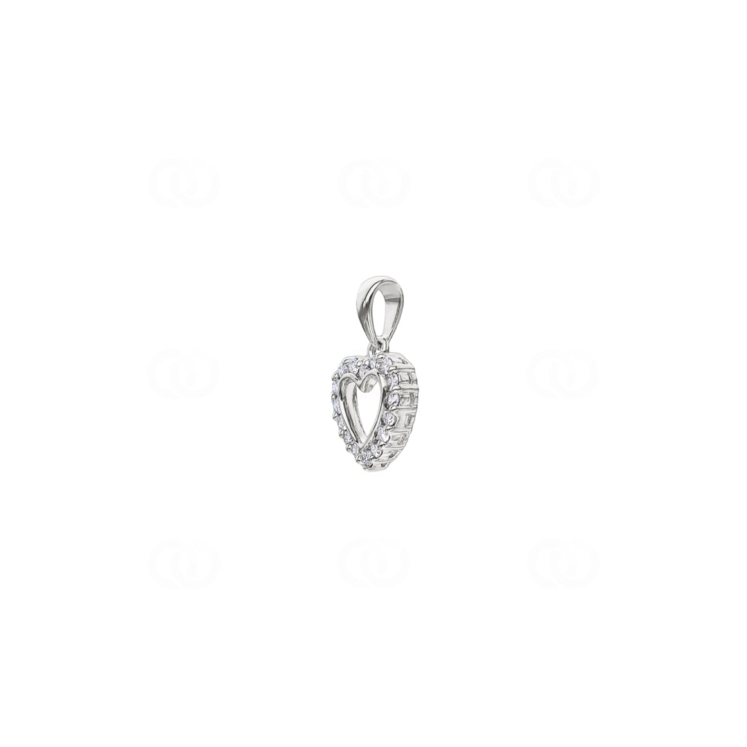 Herzanhänger 750/18 K Weissgold mit Diamanten 0.13 ct H/si