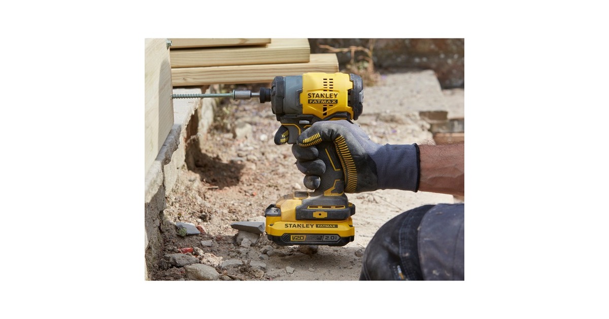 StanleyFATMAX V20 18V Brushless slagschroevendraaier  (Geel/zwart, Koffer, 2 accu's (2.0Ah) en oplader (2A) inbegrepen)