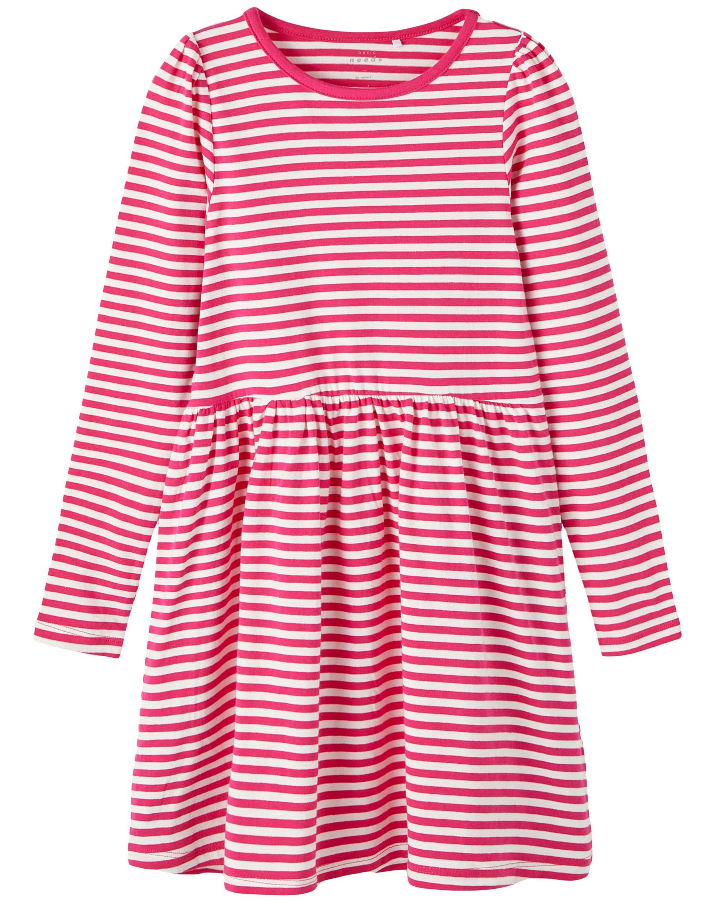 Langarmkleid NKFVALENTINA gestreift in pink yarrow