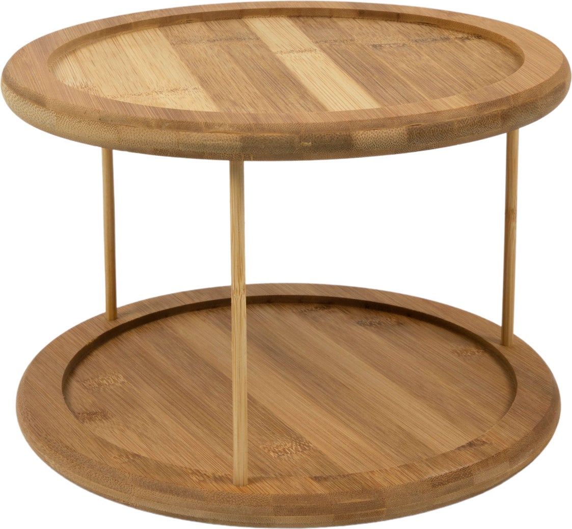 Etagère 2-laags naturel D 26 H 18 cm