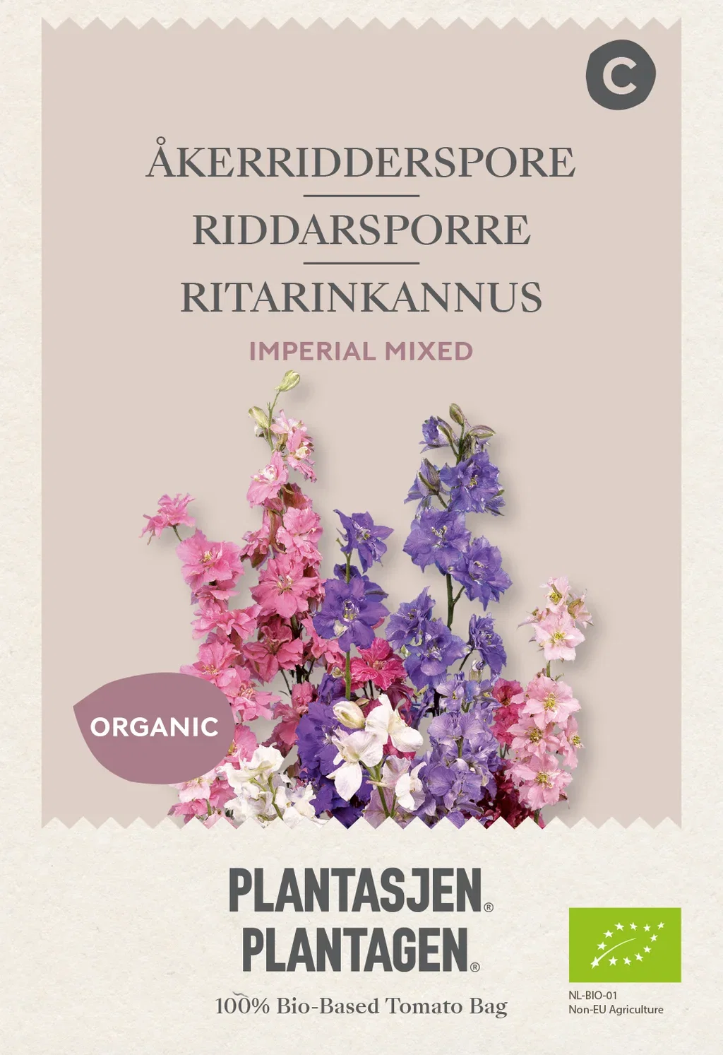 Delphinium consolida Åkerridderspore 'Imperial' Mixed - 0,25g Organic