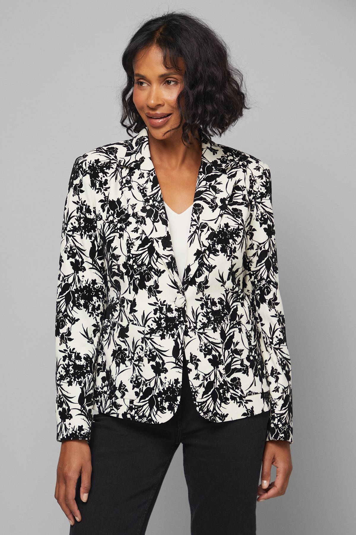 Wallis Veste à Manches Bouffantes Florales