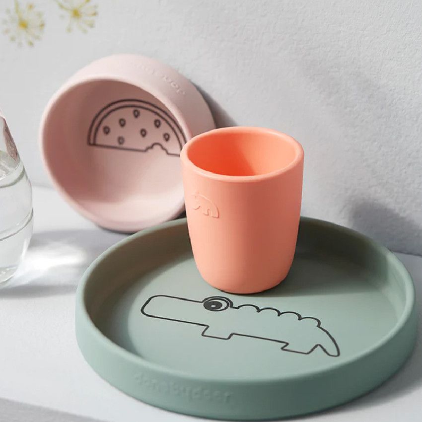 TASSE KIDDISH MINI MUG 2-PACK CROCO SAND/CORAL - Ecru