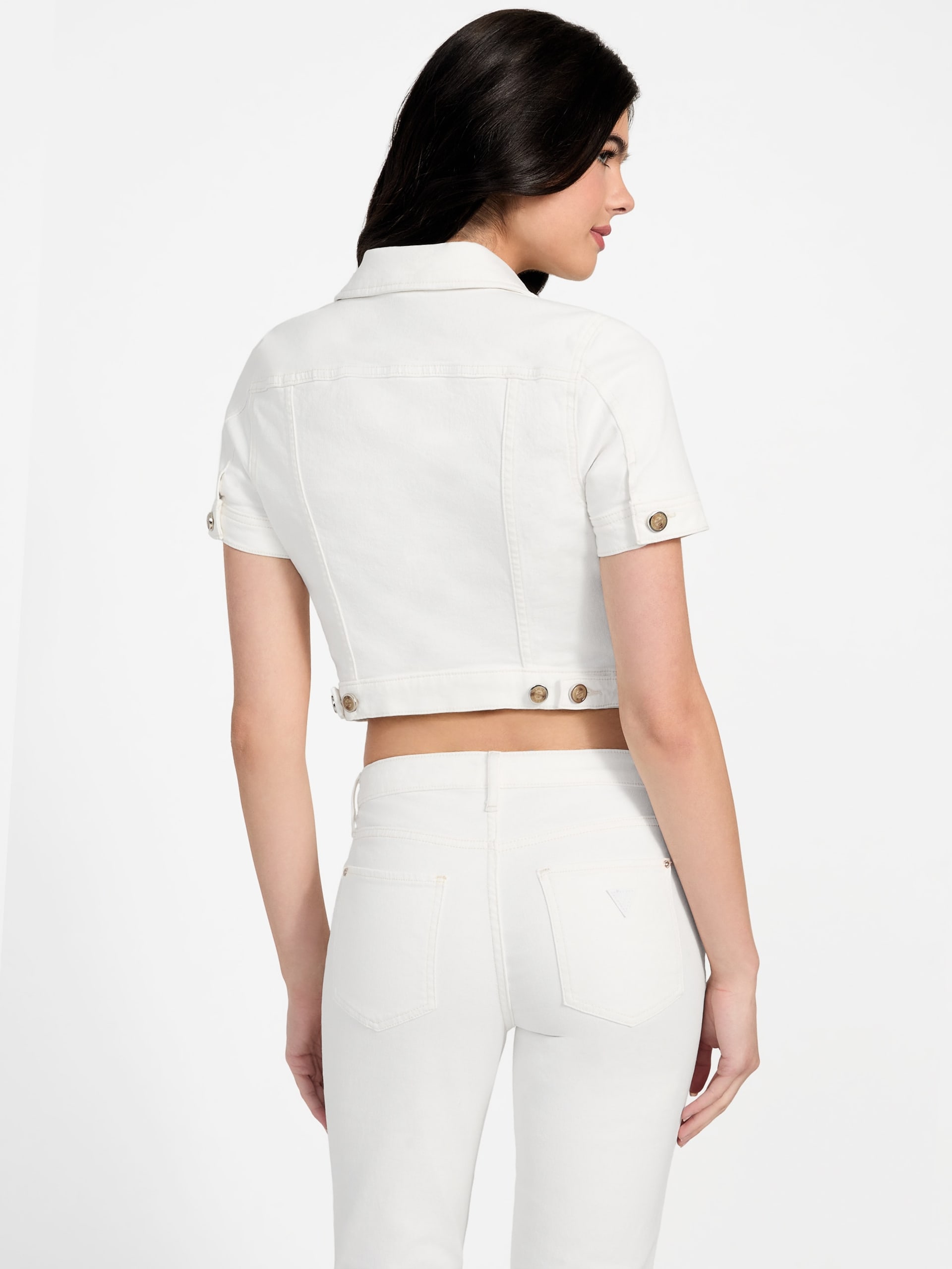 Jaqueta cropped ecológica e sexy