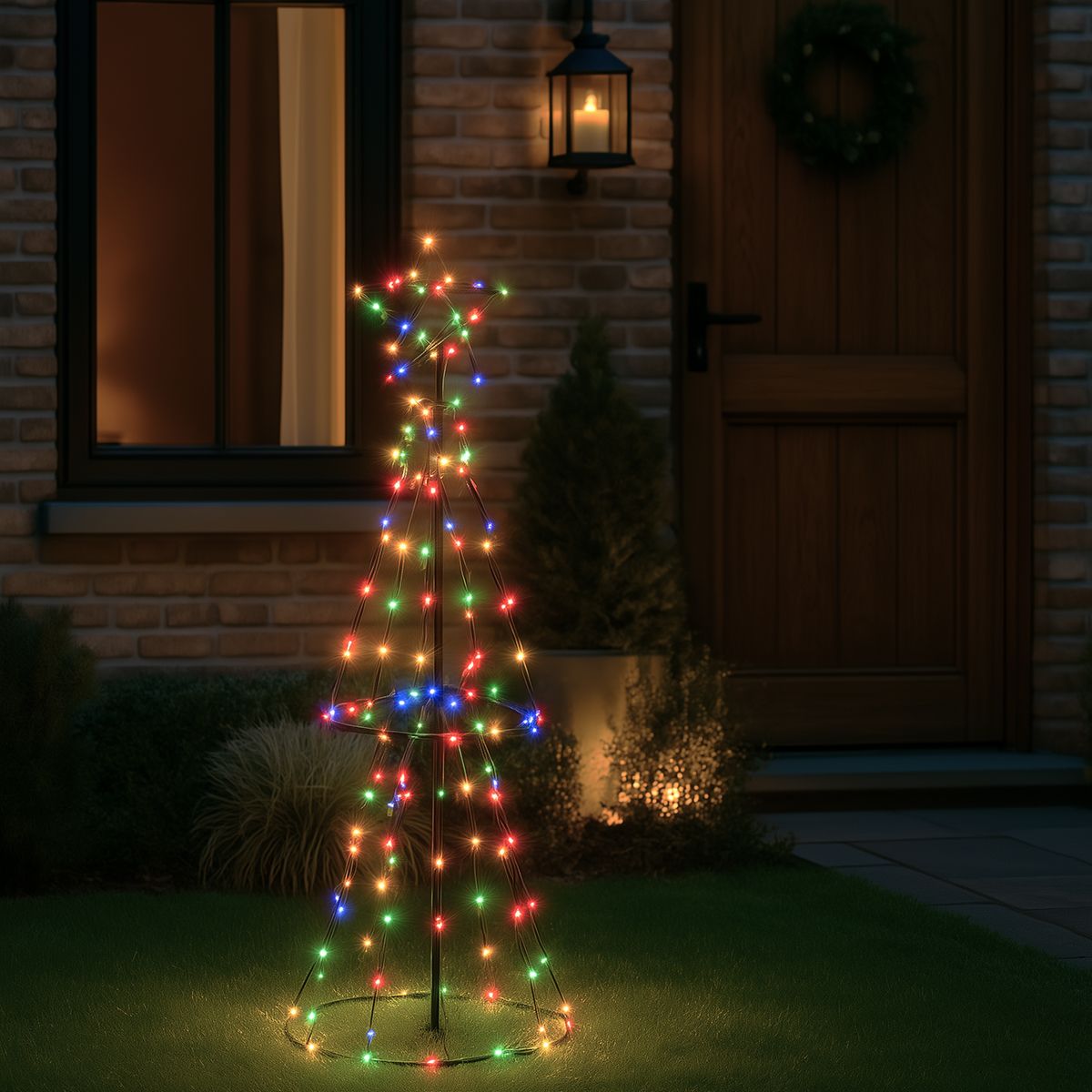 Kerst vloerlamp zwart boom 150cm incl. LED RGB met timer IP44 - Ugoku