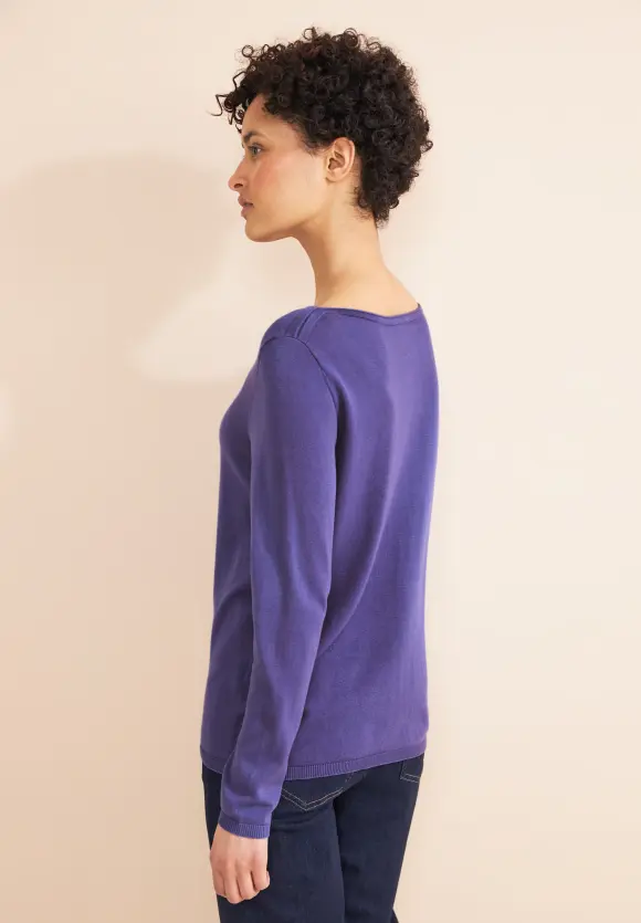 U-Boot Ausschnitt Pullover - elderflower purple