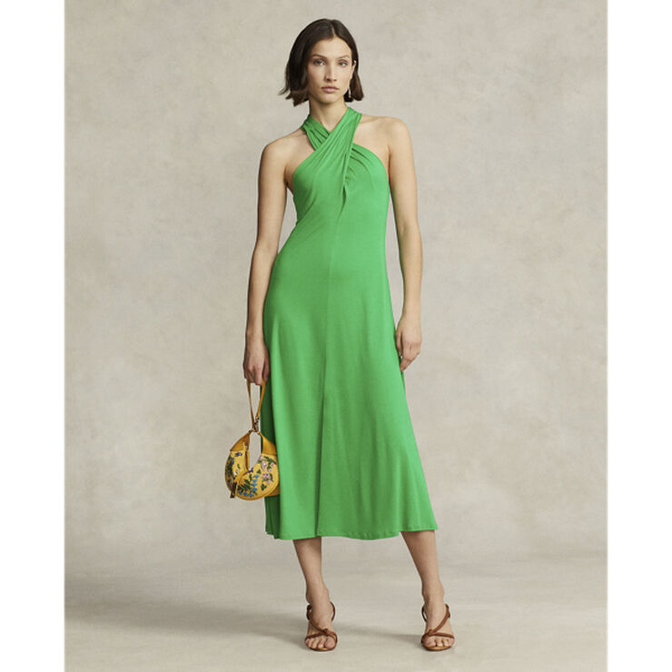 Polo Ralph Lauren Crisscross Halter Jersey Dress Grøn