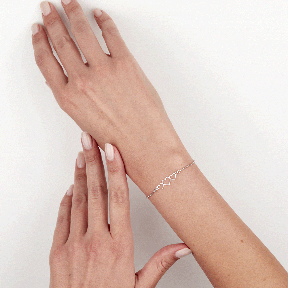 Bracelet Love Love Argent Blanc
