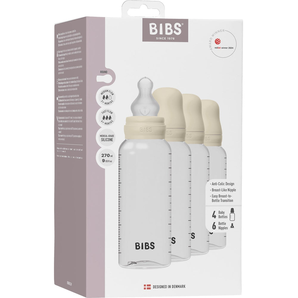 Køb Bibs Ivory Baby Flaske Round Silikone 4-Pak