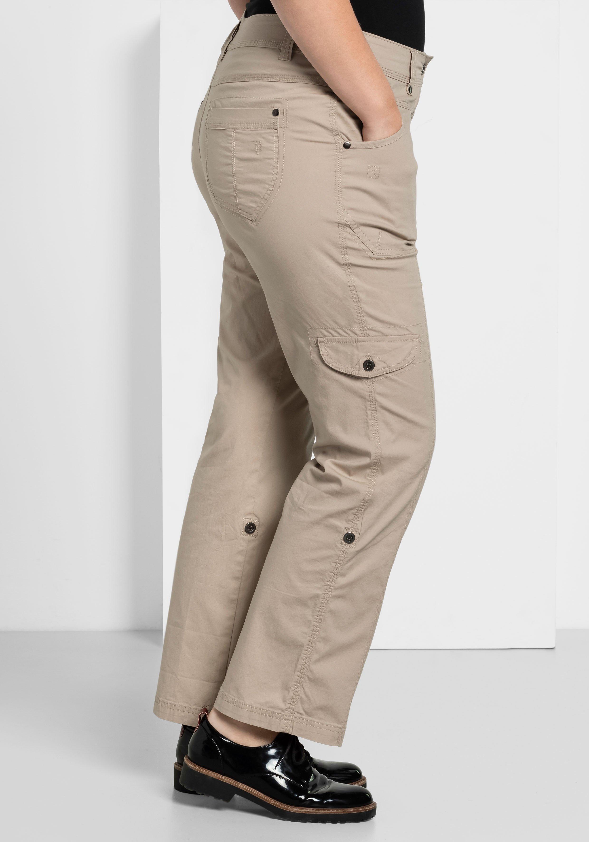 Gerade Cargo-Hose mit krempelbaren Beinen