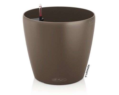 Lechuza Classico Color kunststof plantenbak Ø 21 H 20 cm nootmuskaat incl. grondbewateringssysteem en waterniveau-indicator