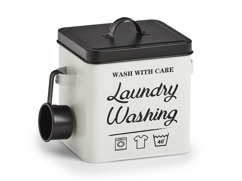 Zeller Present Waschmittelbox Laundry 7 l, Weiss Aufbewahrungsbox für Waschmittel