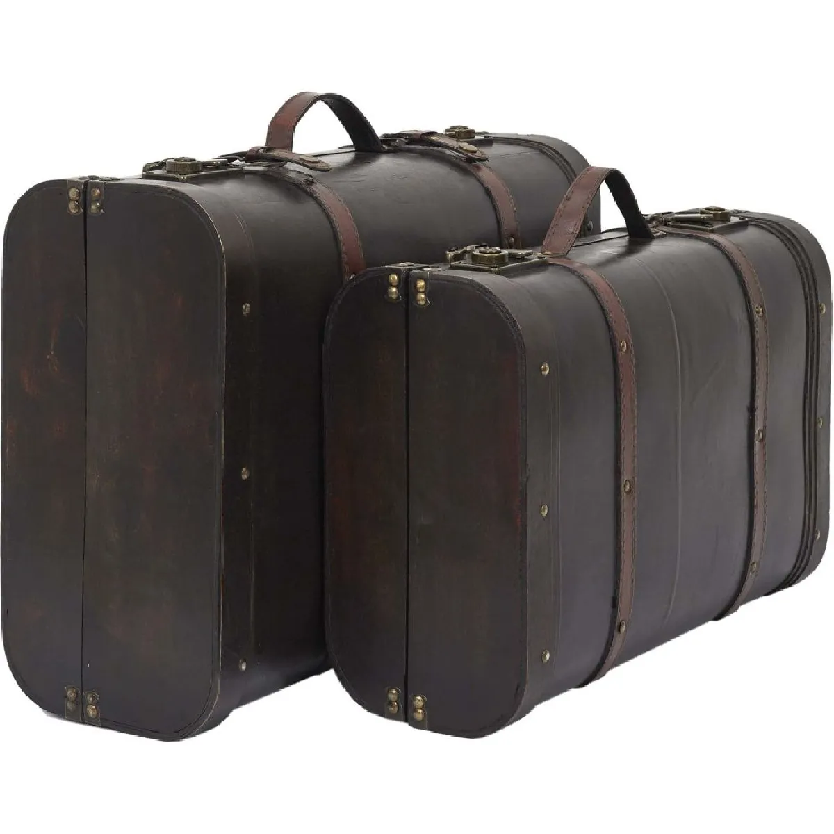 The Home Deco Factory Set de 2 malles bois Arthur