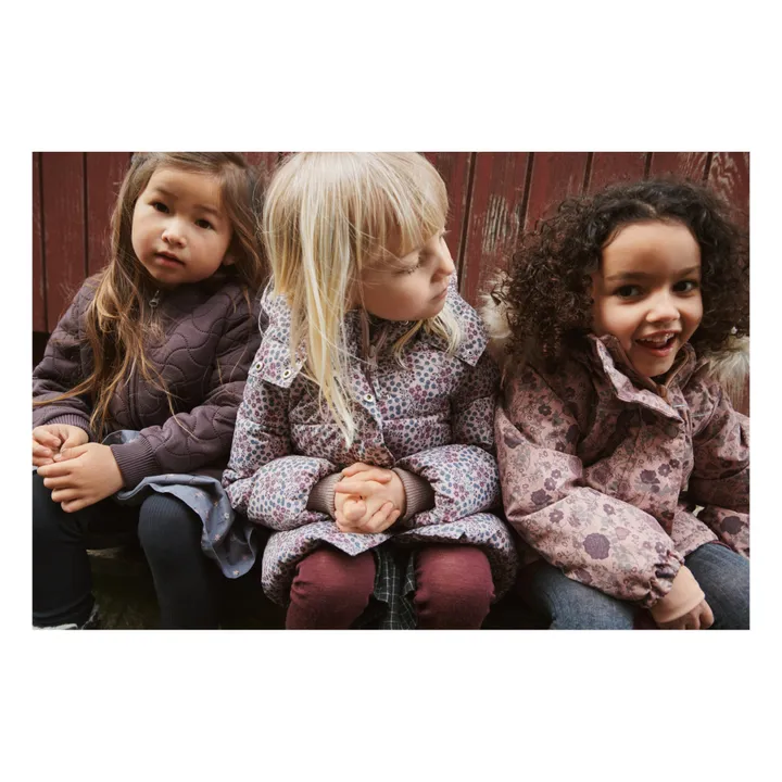 Wheat Parka Fleurie Façon Fourrure Matières Recyclées Mathilde | Rose poudré